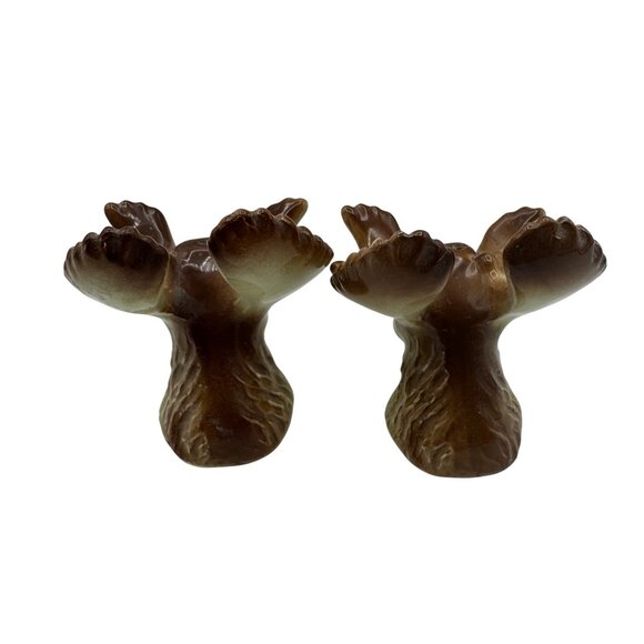 Vintage Victoria Ceramics Moose Head Salt & Pepper Shakers - Picture 4 of 8